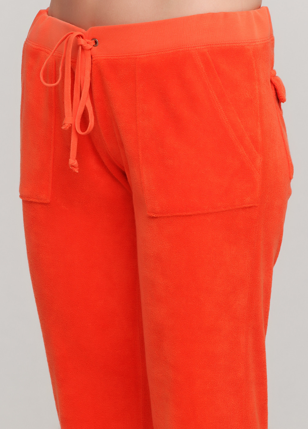 Костюм (толстовка, брюки) Juicy Couture брючный однотонный оранжевый спортивный