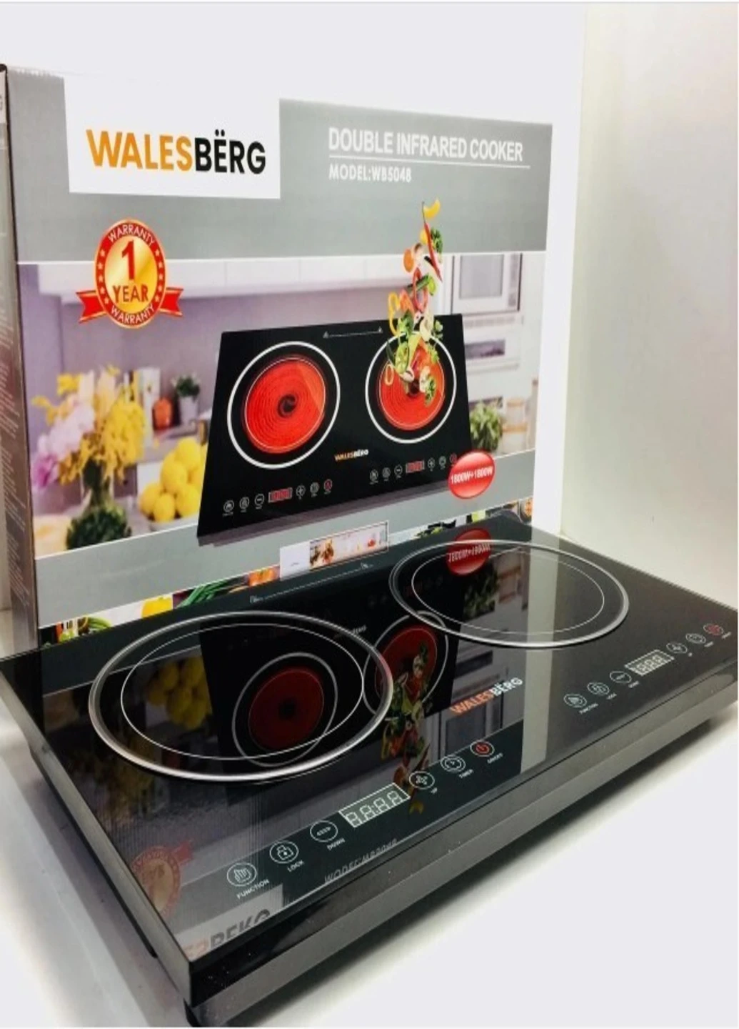 Індукційна настільна плита WB-5048 Дві конфорки Walesberg (253771992)