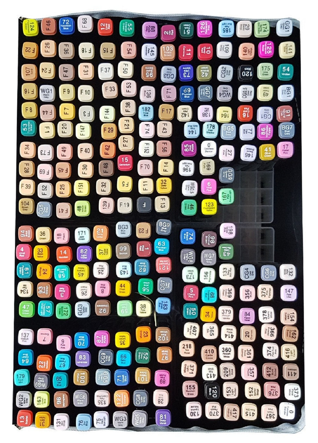 Набір ескізних маркерів 262 шт для малювання двосторонні професійні спиртові чорний MAXLEND (253103935)