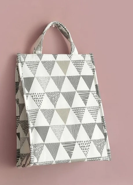 Термосумка для ланчбокса висока Geometriс, білі трикутники No Brand 402396 (252644105)