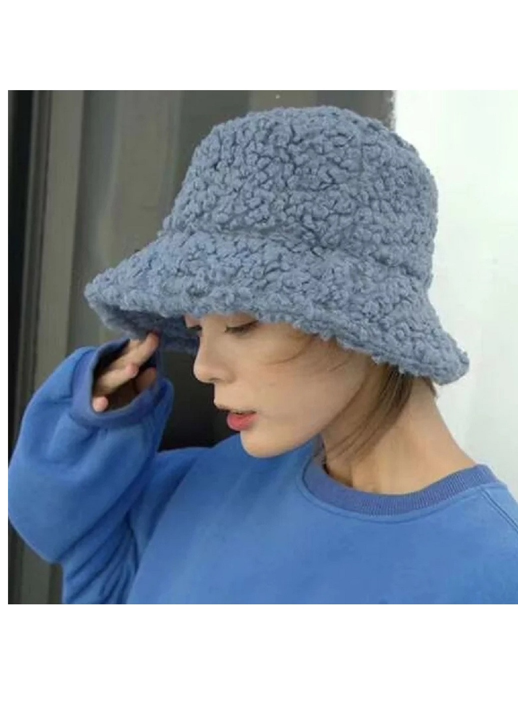 Жіноча хутрова зимова шапка панама тепла плюшева пухнаста Тедді баранчик каракуль Сірий NoName Панама (250515523)