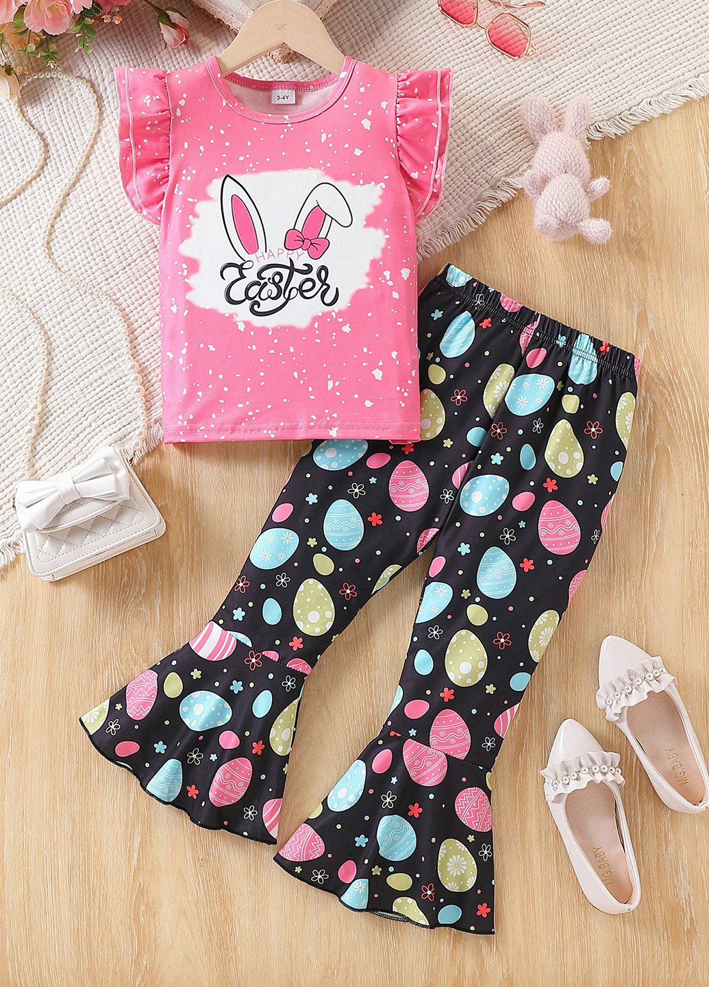 Комбинированный летний костюм (футболка, брюки) SHEIN