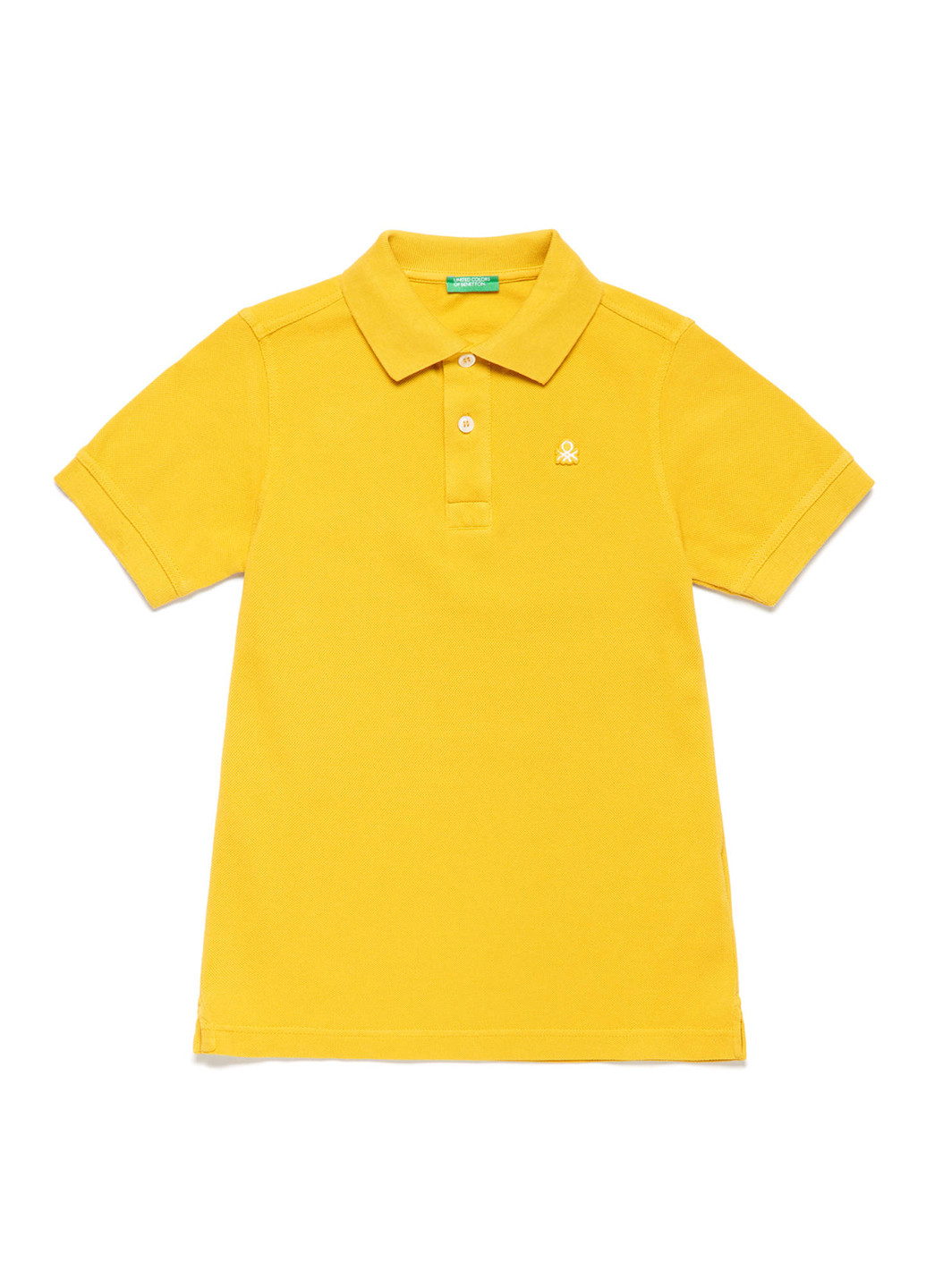 Светло-желтая детская футболка-поло для мальчика United Colors of Benetton однотонная