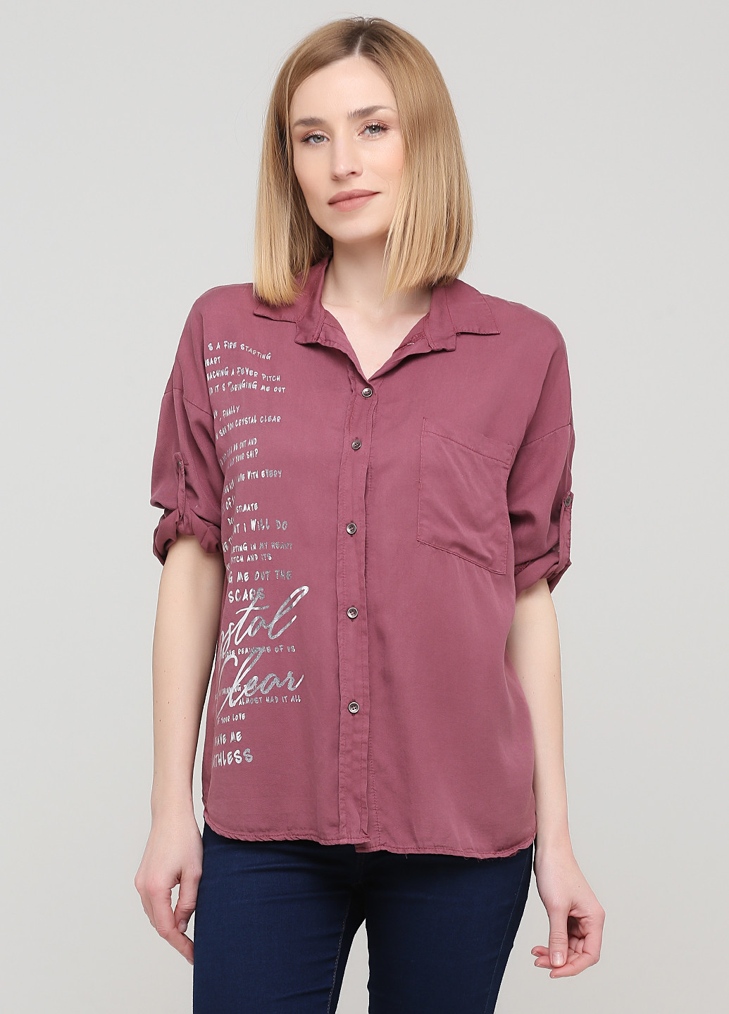 Темно-розовая демисезонная рубашка Made in Italy
