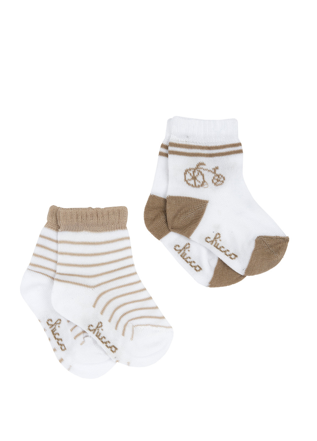 Бежеві шкарпетки (2 пари) Chicco смужки демісезон (334276955)