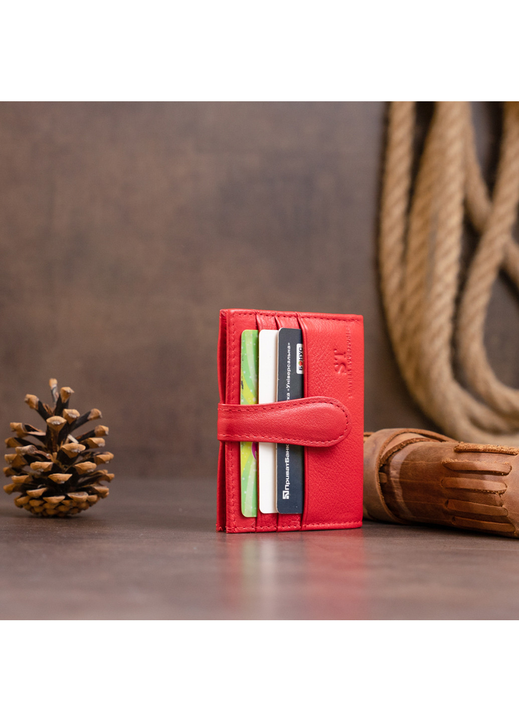 Женский кожаный кошелек-визитница 10х8,3х1,5 см st leather (252126687)