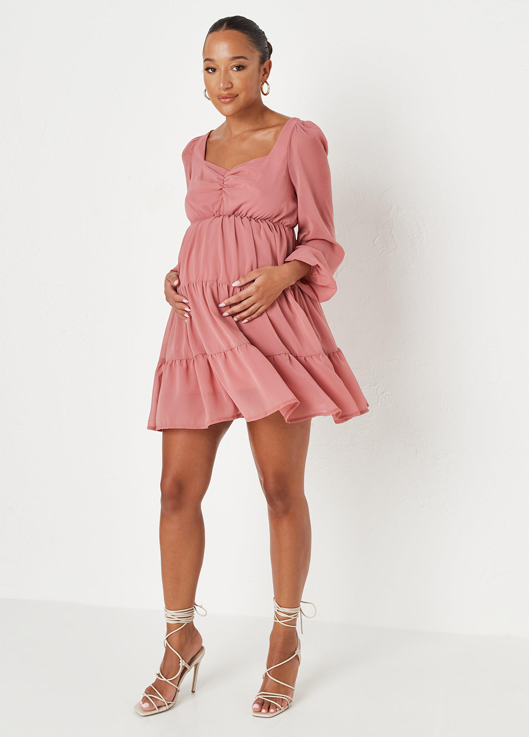Коралловое кэжуал платье для беременных Missguided однотонное