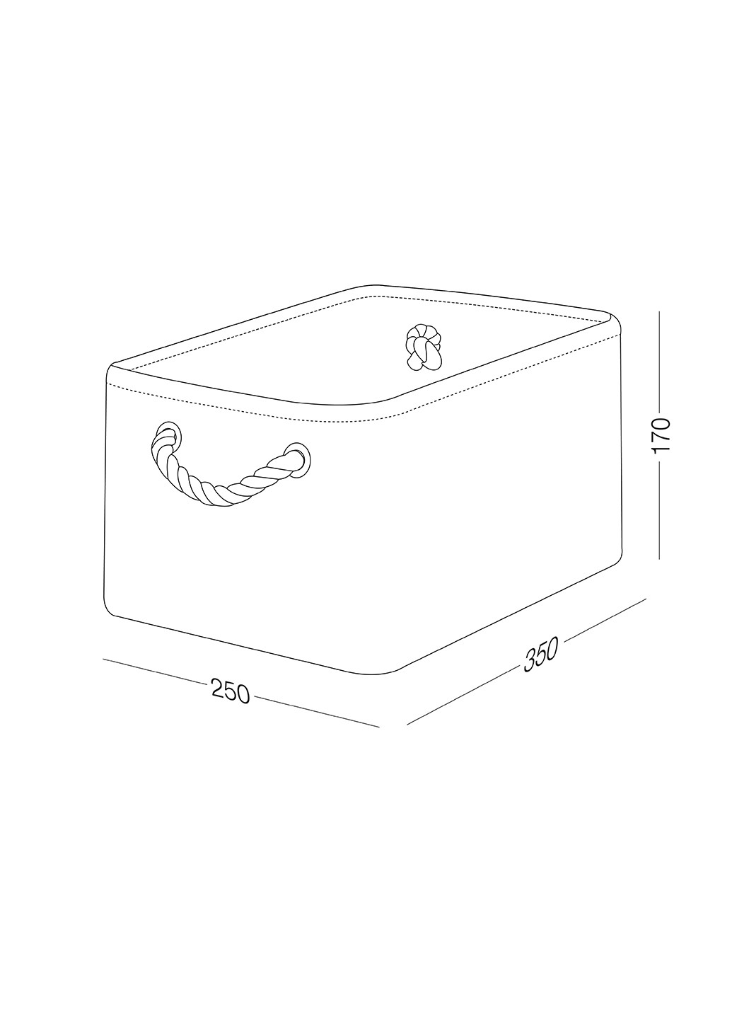 Ящик для хранения с ручками, 25х35х17 см MVM (256483960)