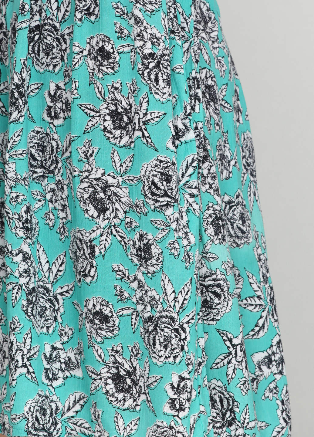 Мятное кэжуал платье Soft Breeze с цветочным принтом