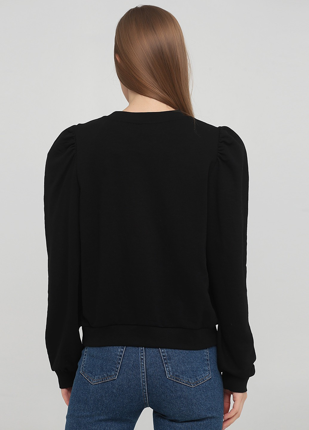 Черный свитшот H&M однотонный без декора (366488478)