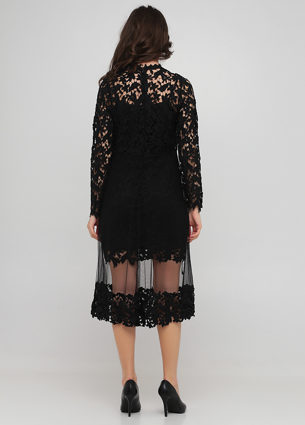 Чорна коктейльна сукня кльош Fashion однотонна
