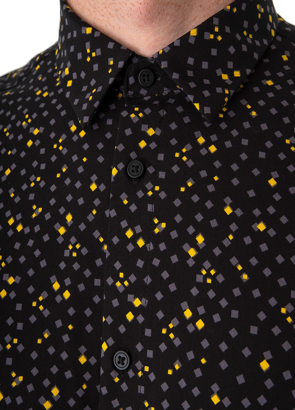 Черная рубашка с геометрическим узором Antony Morato