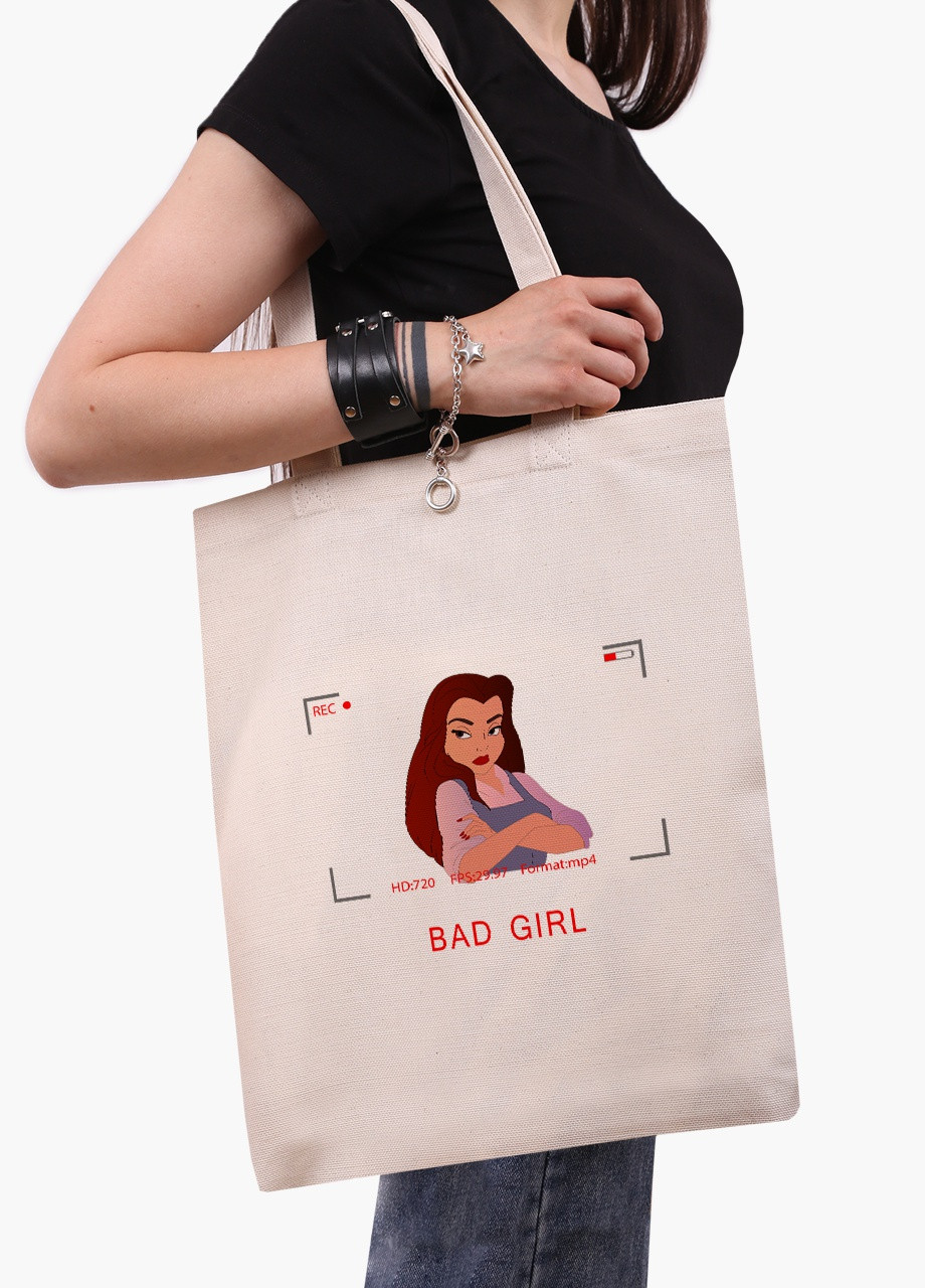 Эко сумка шоппер белая Принцеса Белль Дисней (Disney) (9227-1434-WT) Еко сумка шоппер біла 41*35 см MobiPrint (215943746)