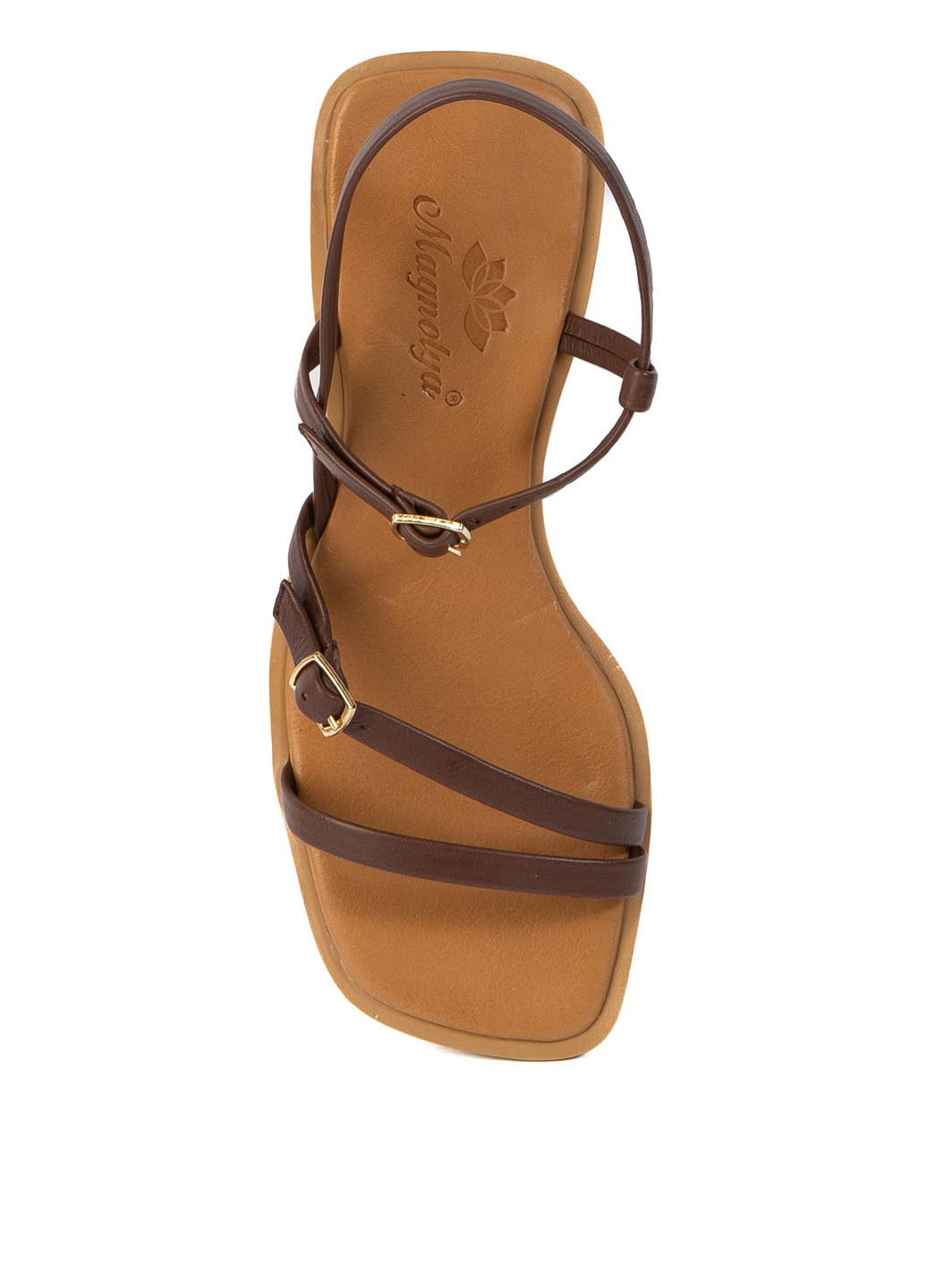 Коричневые босоножки Magnolya с ремешком с пряжкой