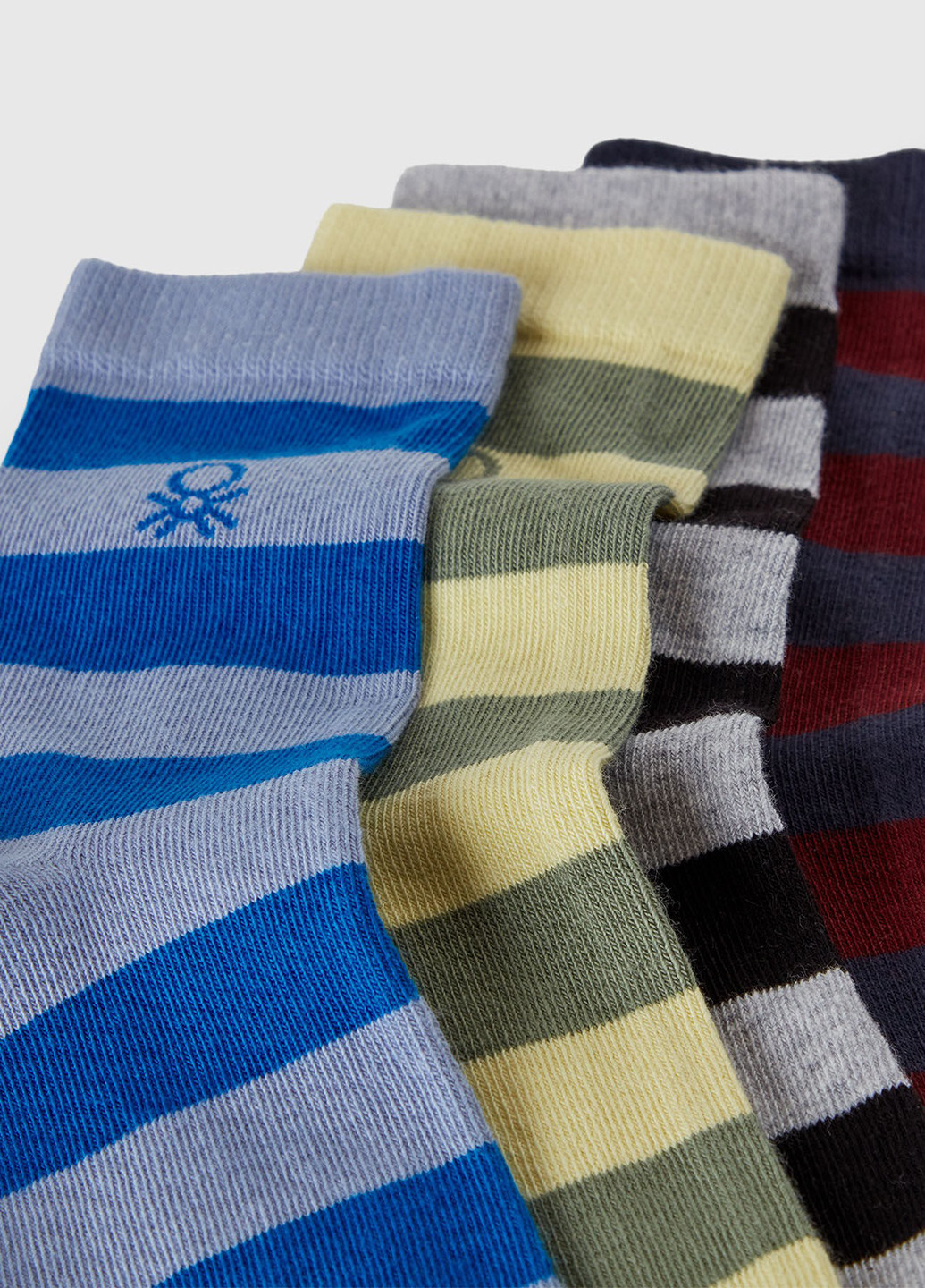 Сині шкарпетки (4 пари) United Colors of Benetton смужки демісезон (367063856)