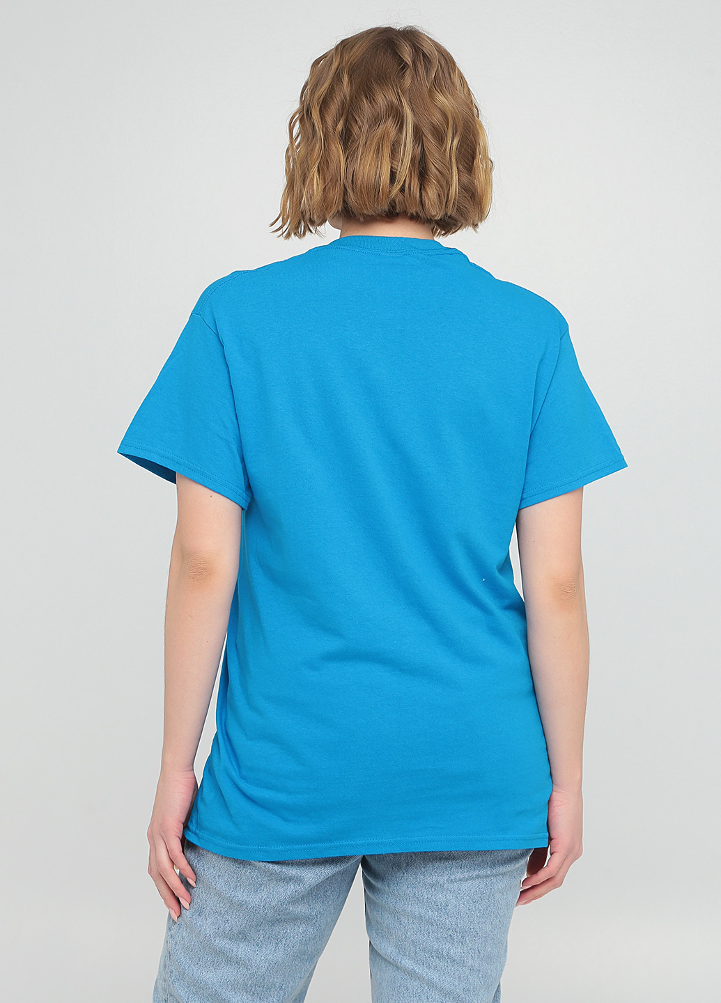 Синяя летняя футболка Gildan
