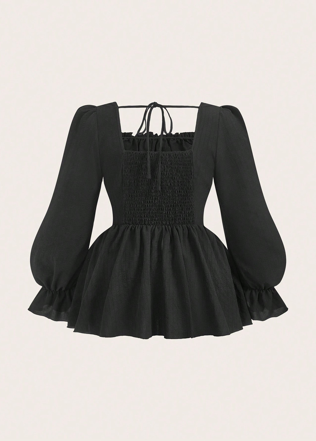 Чёрная блуза с баской SHEIN