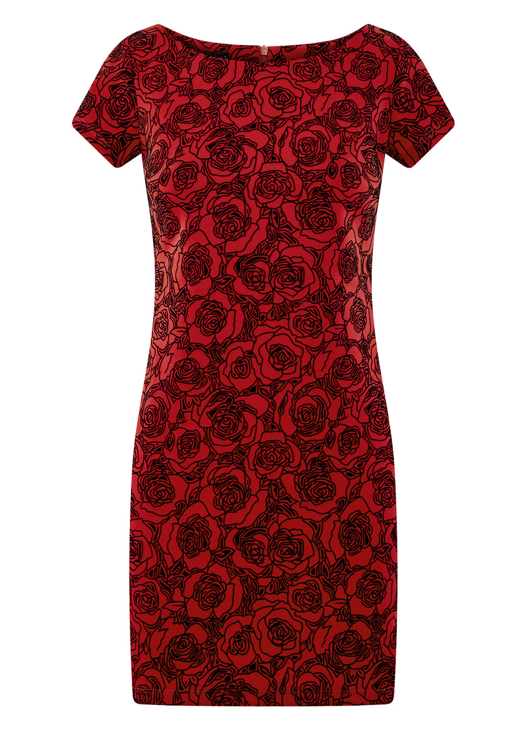 Красное кэжуал платье Oodji с цветочным принтом