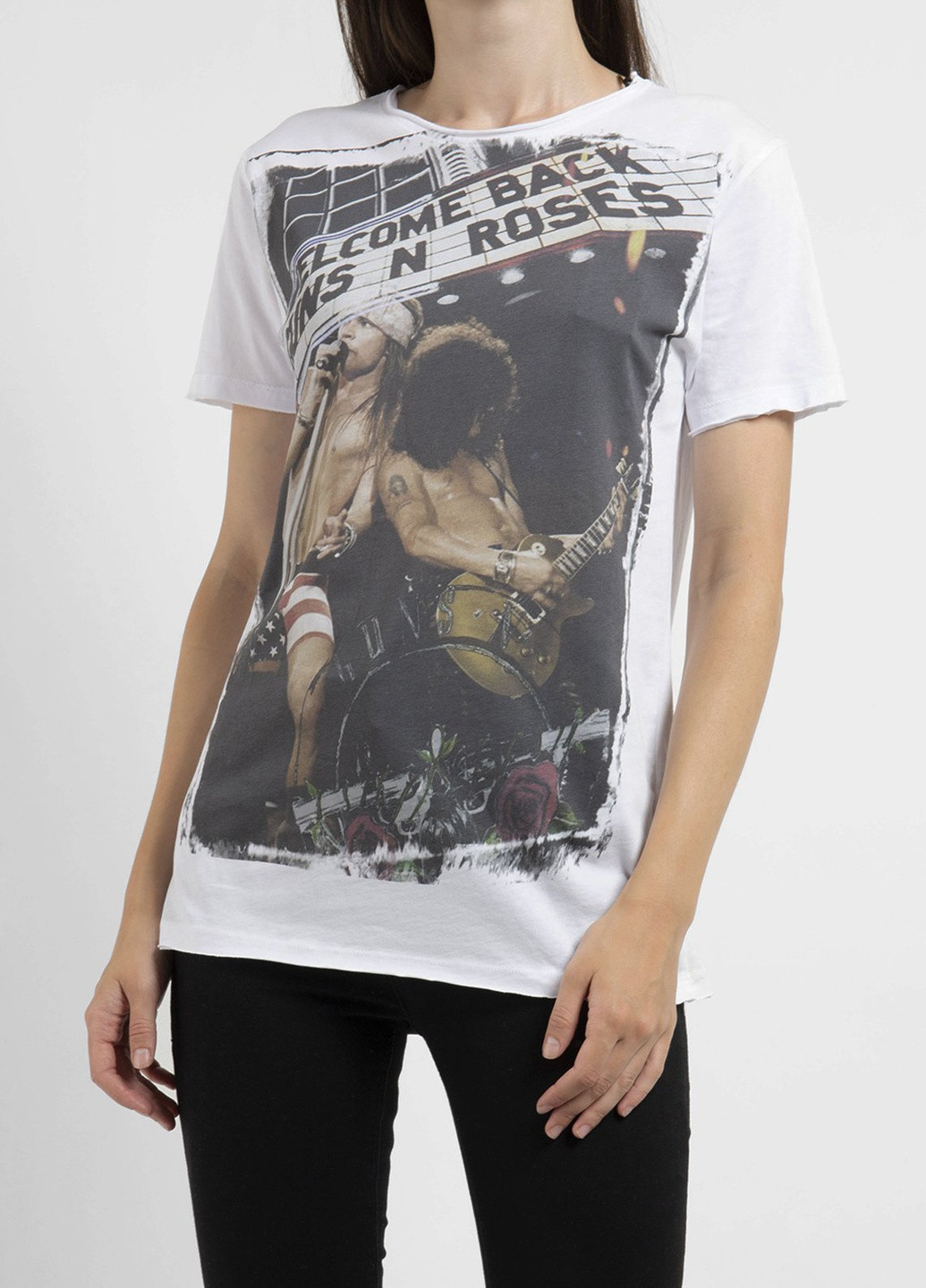 Біла футболка з принтом Rose Back Ko Samui - (250382471)