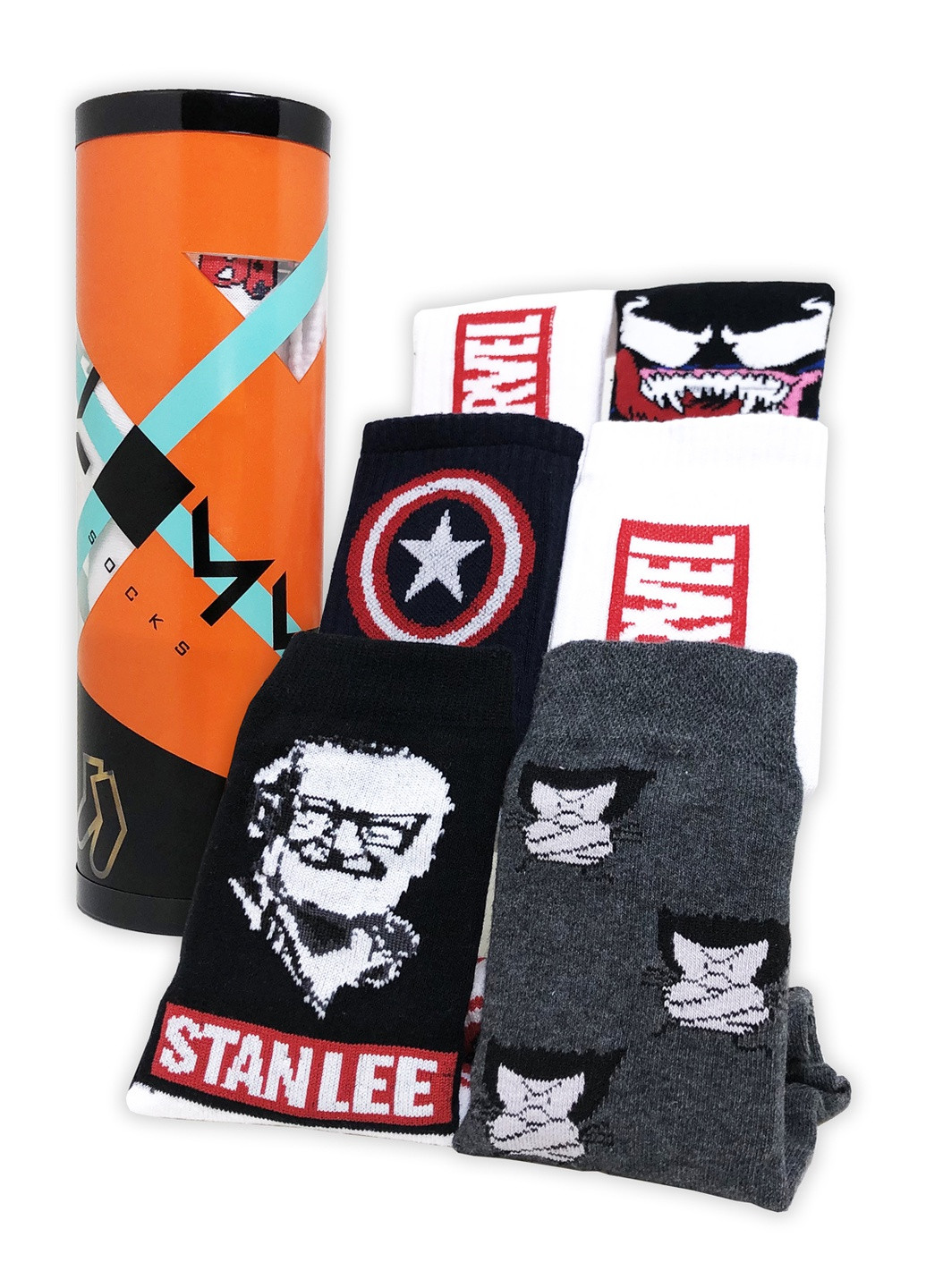 Комбіновані подарунковий тубус зі шкарпетками marvel tube LOMM малюнки (210094395)