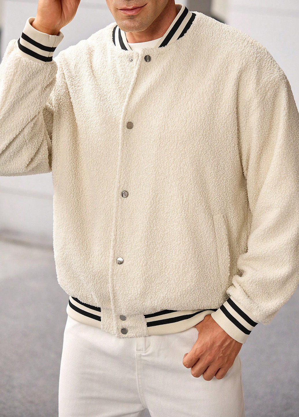 Бомбер SHEIN на кнопках (331536129)