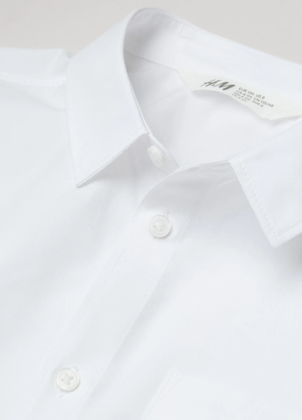Белая кэжуал рубашка однотонная H&M