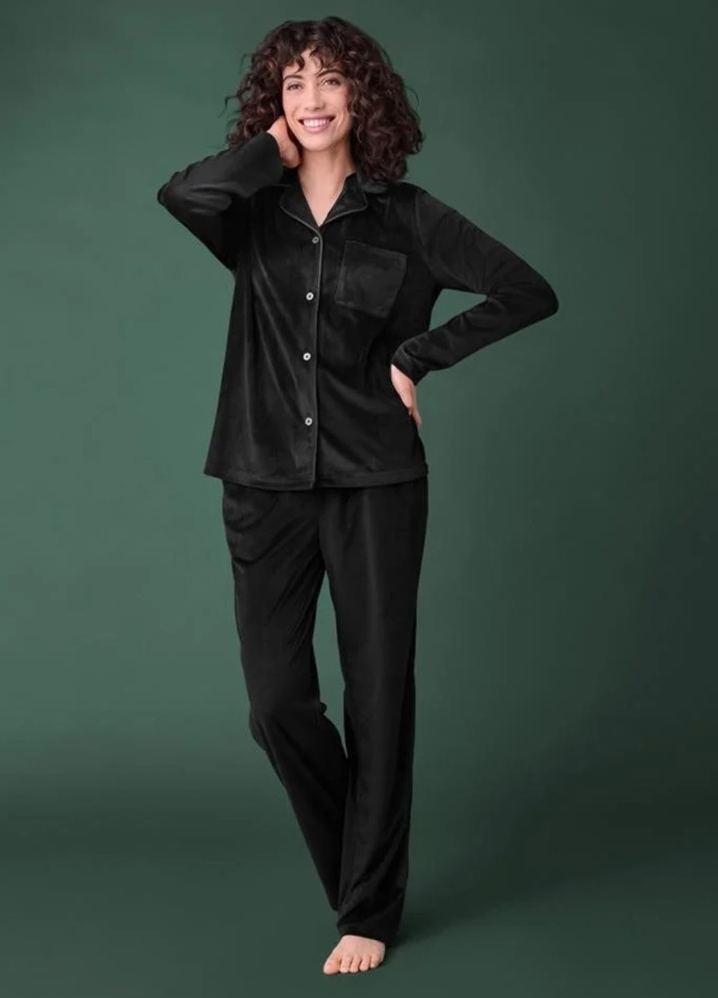 Черная всесезон пижама (рубашка, брюки) рубашка + брюки Esmara