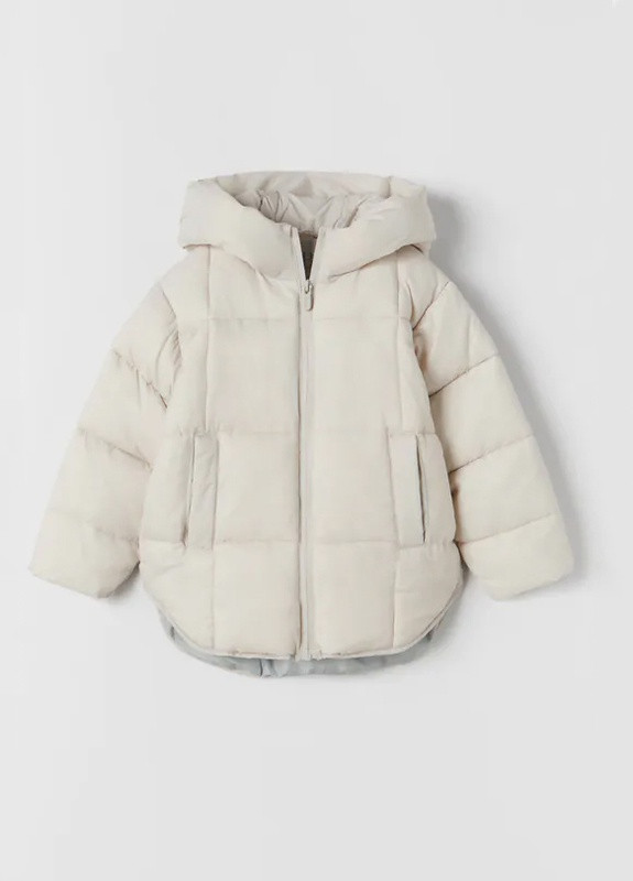 Молочна демісезонна демісезонна куртка для дівчинки Zara