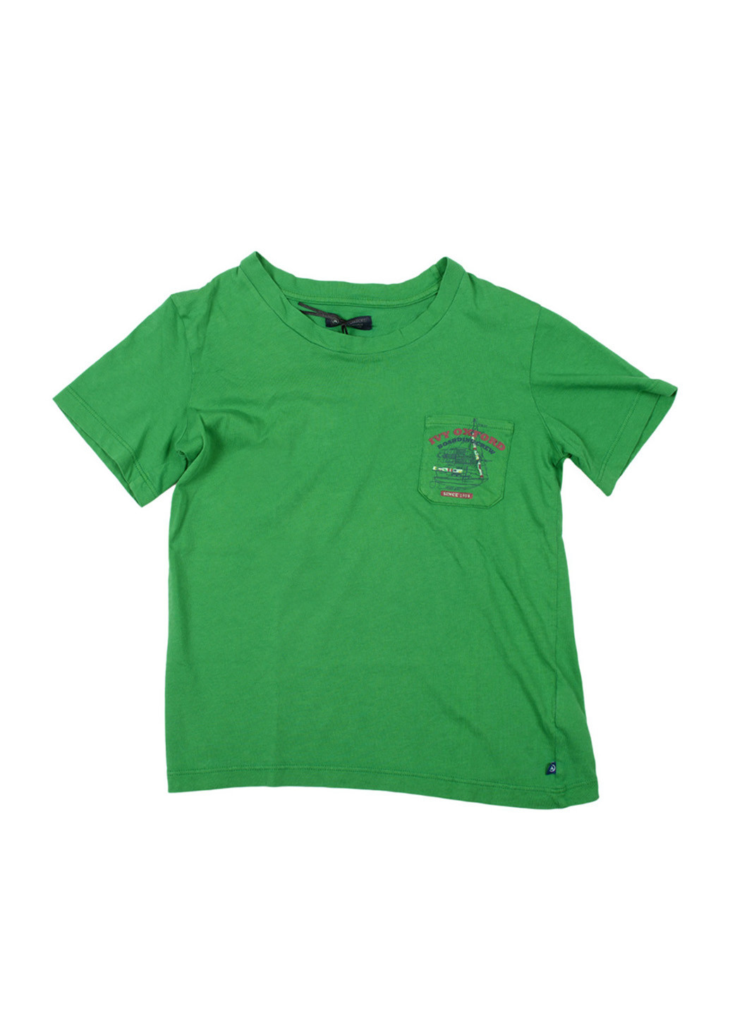 Зеленая летняя футболка с коротким рукавом Oxford