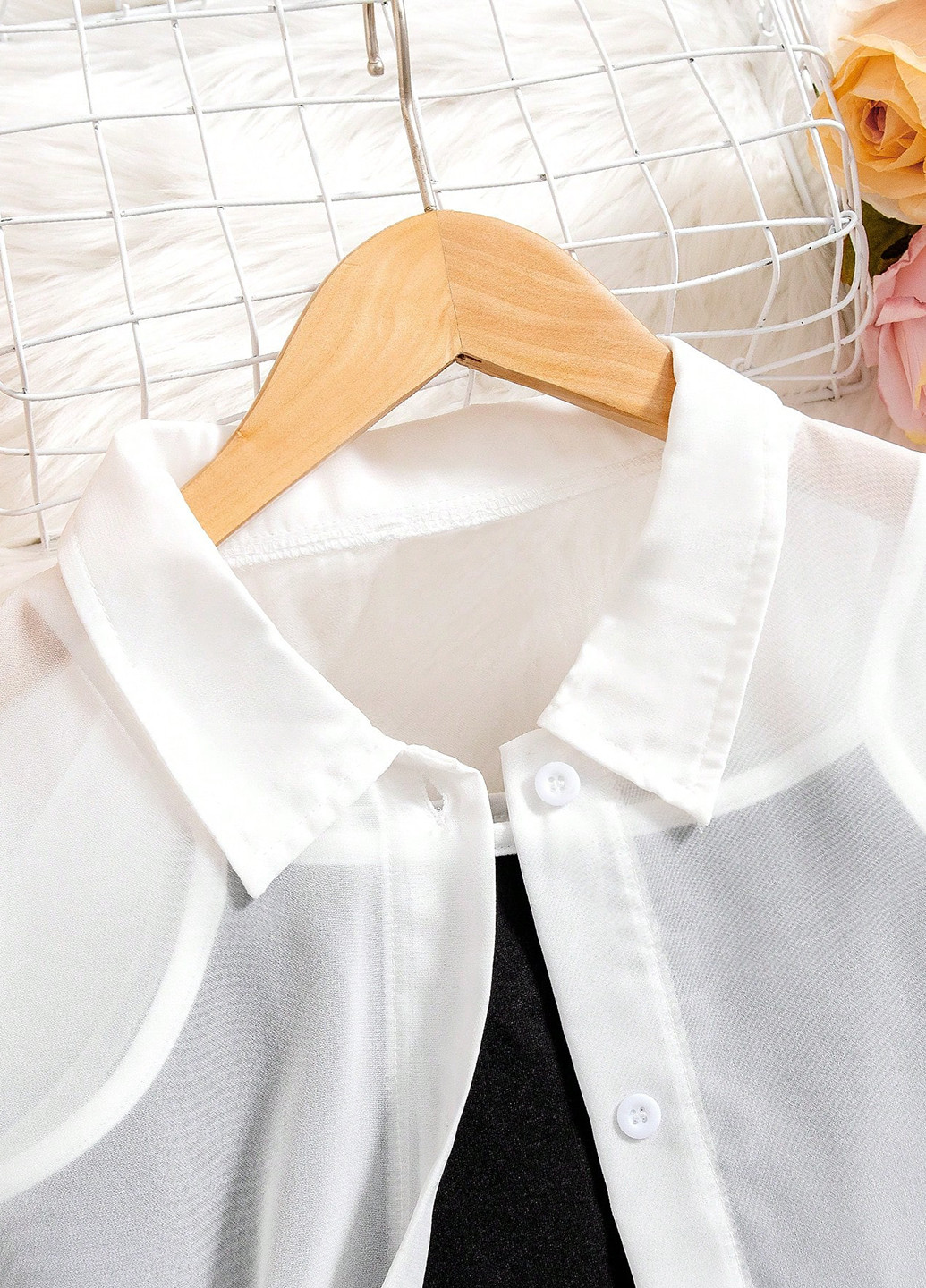 Черно-белый демисезонный комплект (топ, юбка) SHEIN