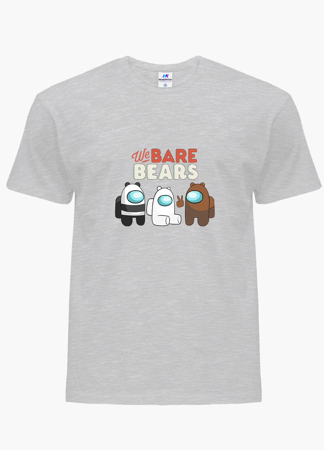 Светло-серая демисезонная футболка детская вся правда о медведях (we bare bears)(9224-2668) MobiPrint