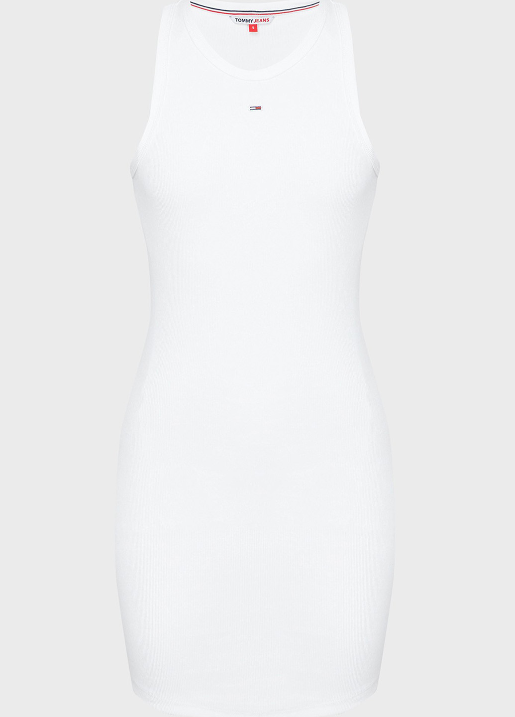 Белое кэжуал платье платье-майка Tommy Jeans однотонное