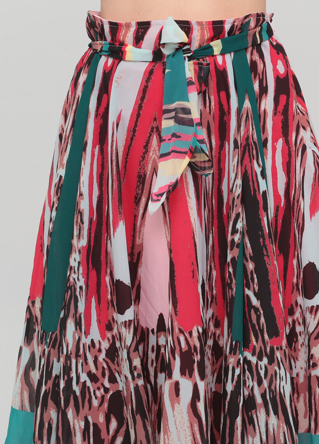 Разноцветная кэжуал с абстрактным узором юбка The J. Peterman Company клешированная