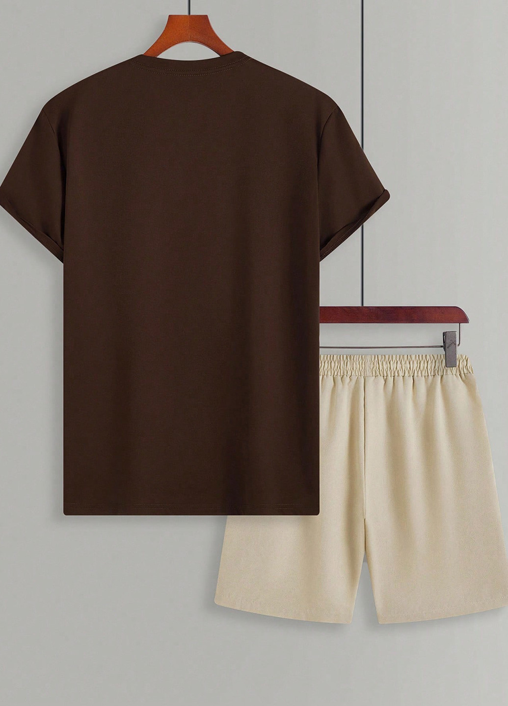Комбінований літній костюм (футболка, шорти) з шортами SHEIN