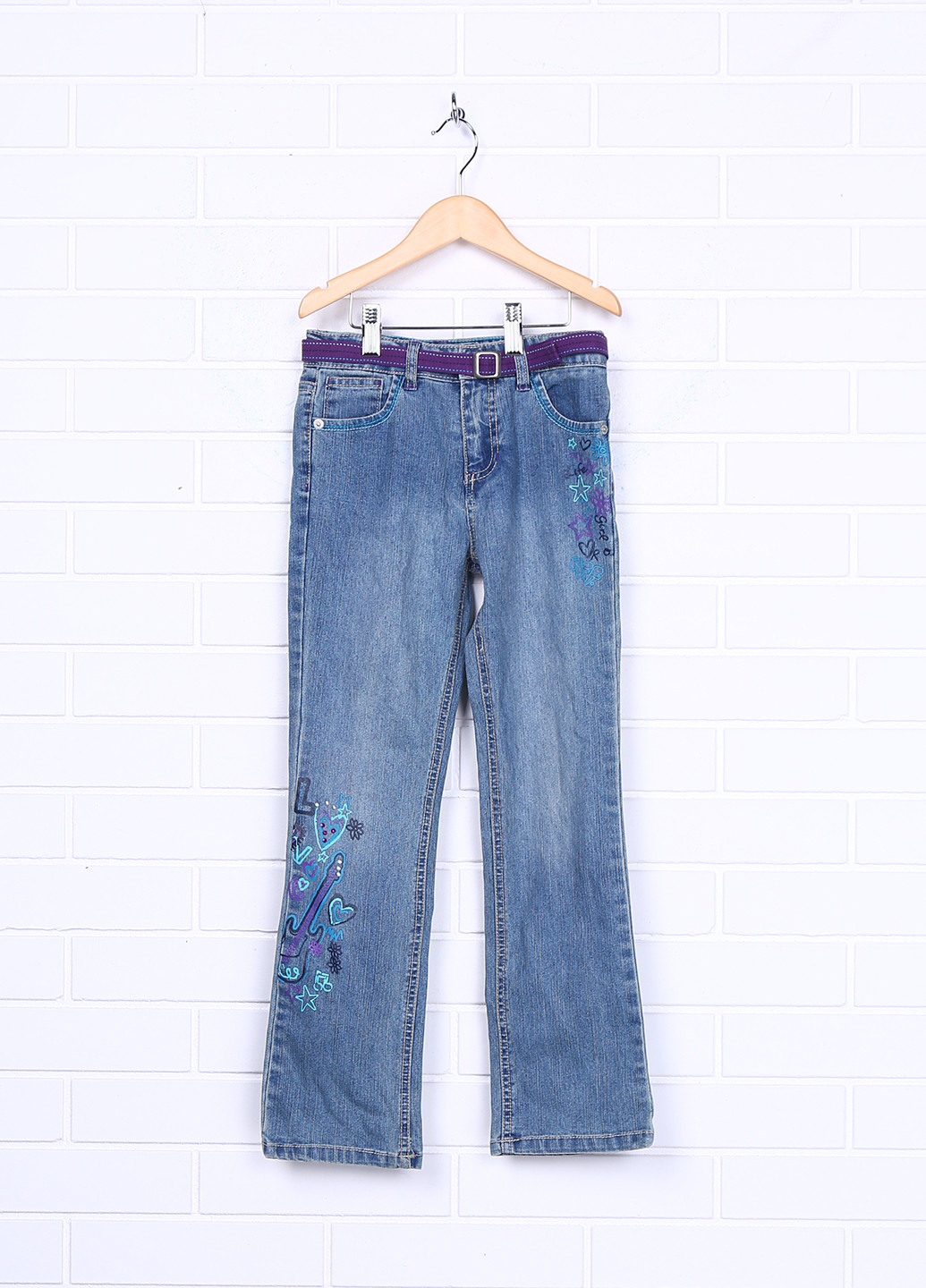Голубые демисезонные со средней талией джинсы Cherokee