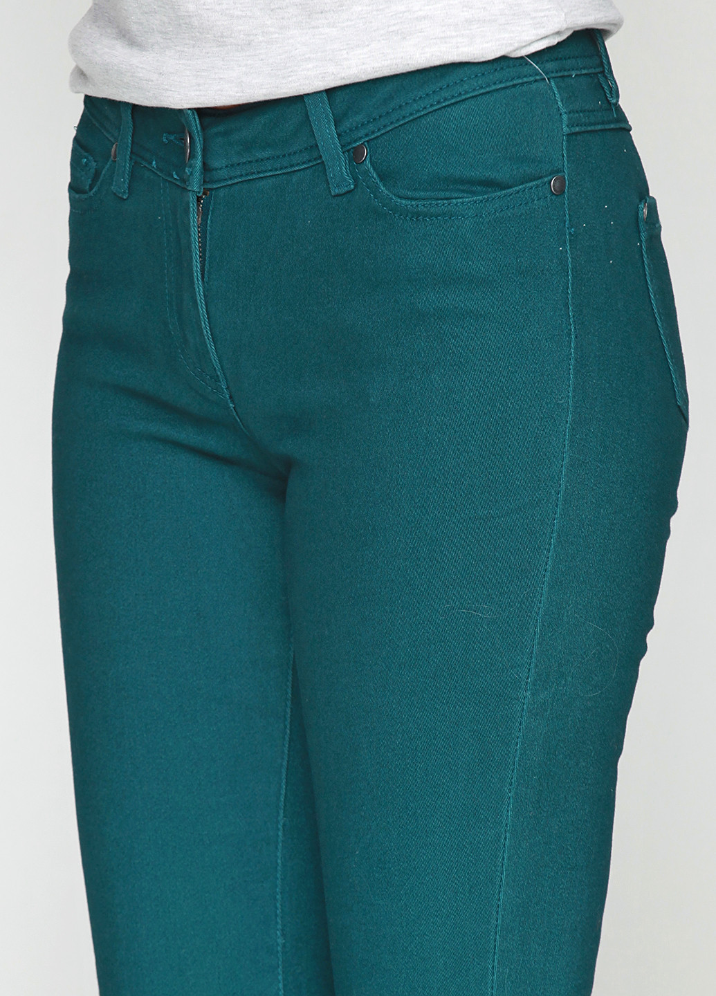 Штани Colours завужені однотонні зелені джинсові