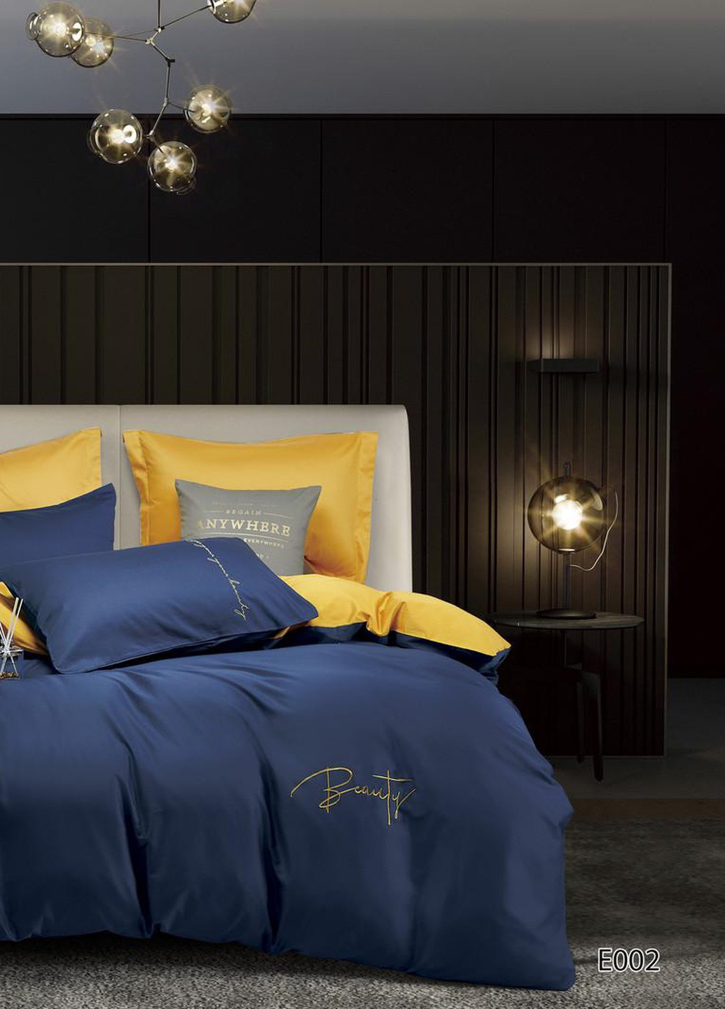 Постельное белье евро сатин 200х220 см (E002 Vie Nouvelle Embroidery (253742662)