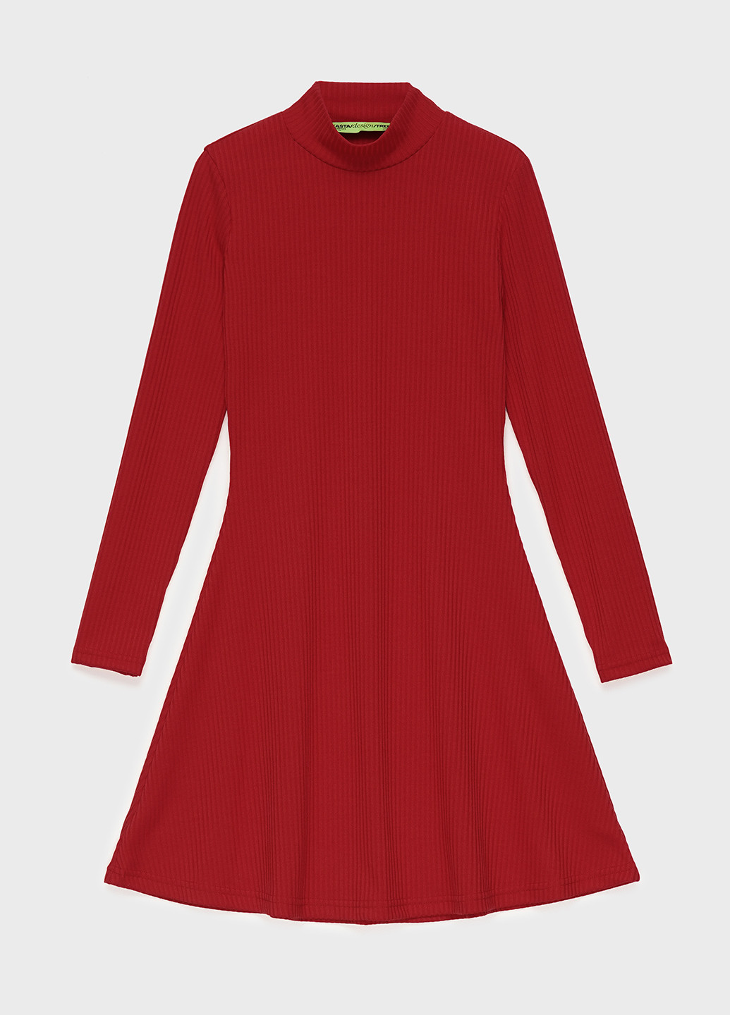 Красное кэжуал трикотажное платье-гольф платье-водолазка KASTA design однотонное