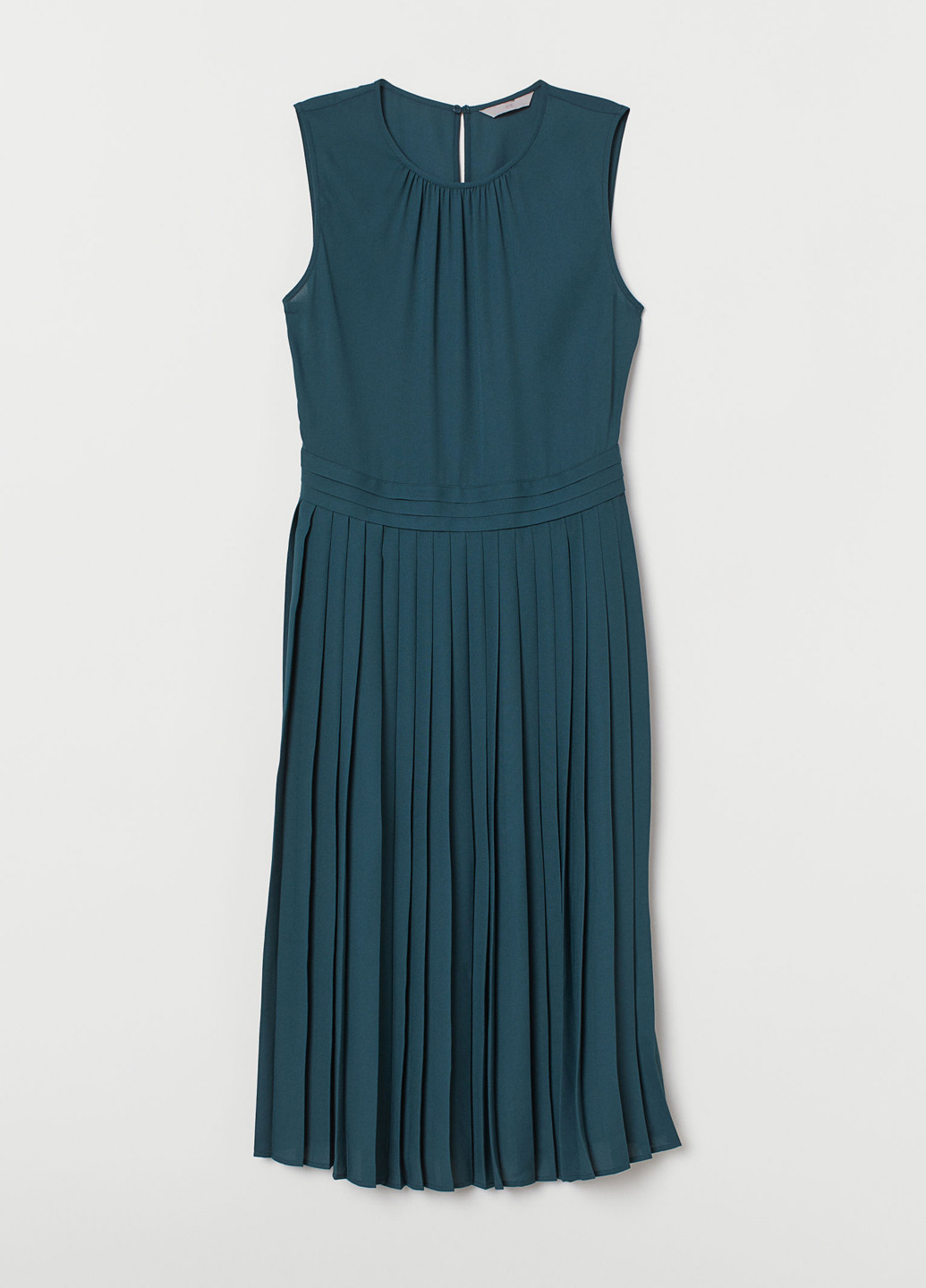 Морской волны кэжуал платье плиссированное H&M однотонное