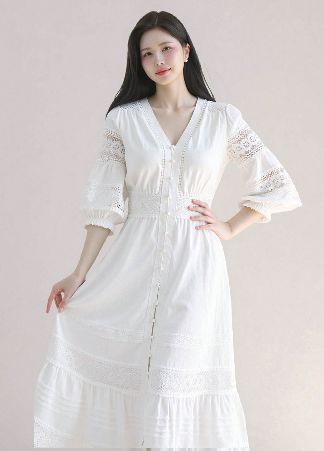 Білий святковий, кежуал сукня кльош SHEIN однотонна