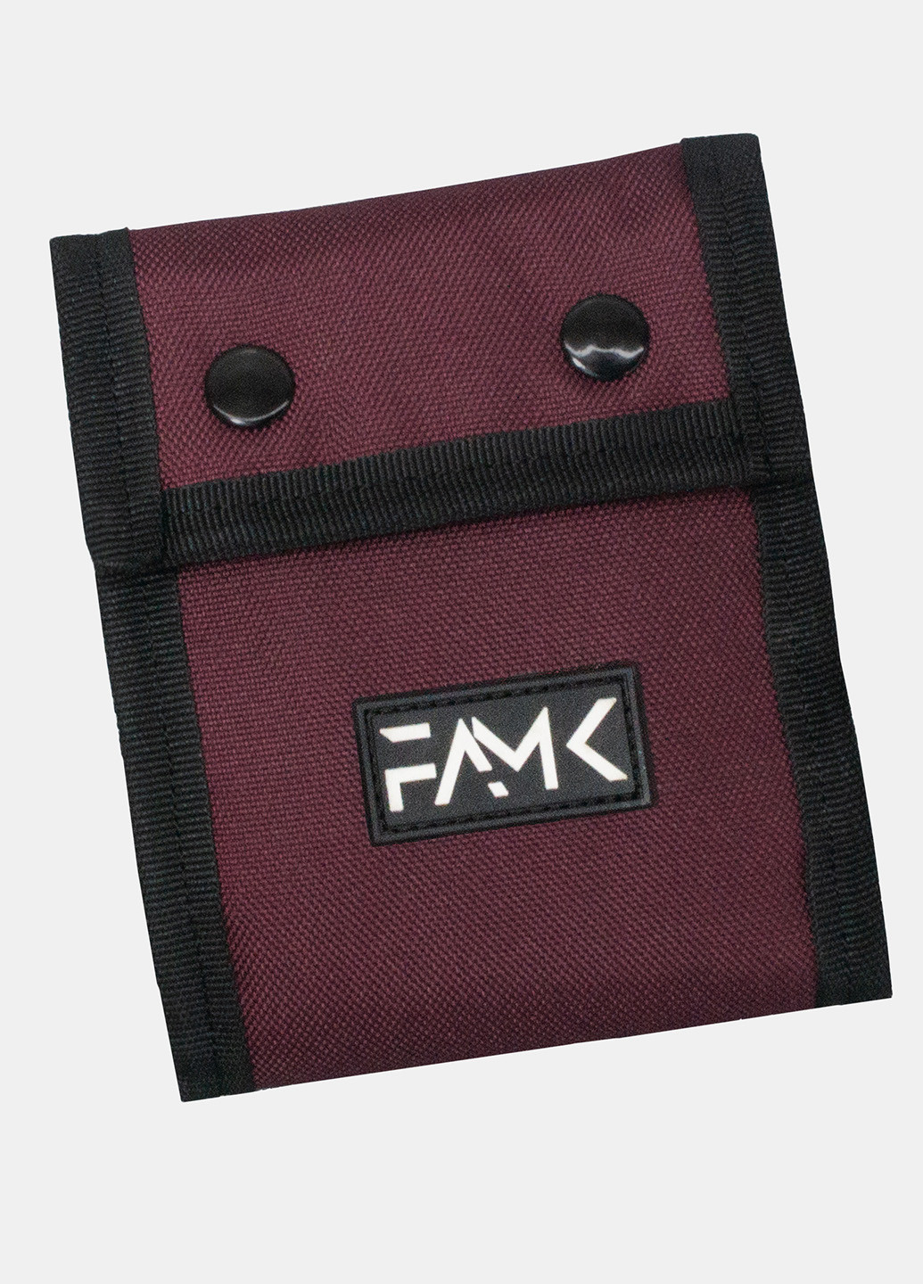 Гаманець на кнопках Tri-fold бордовий Famk (254661181)