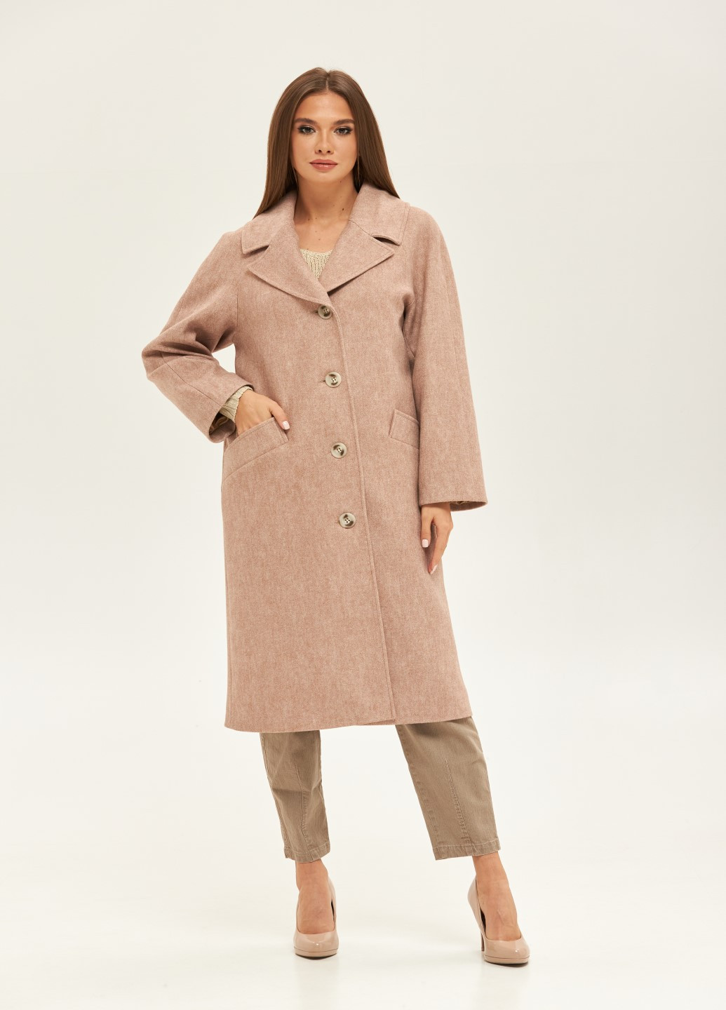 Бежевое демисезонное Пальто MN