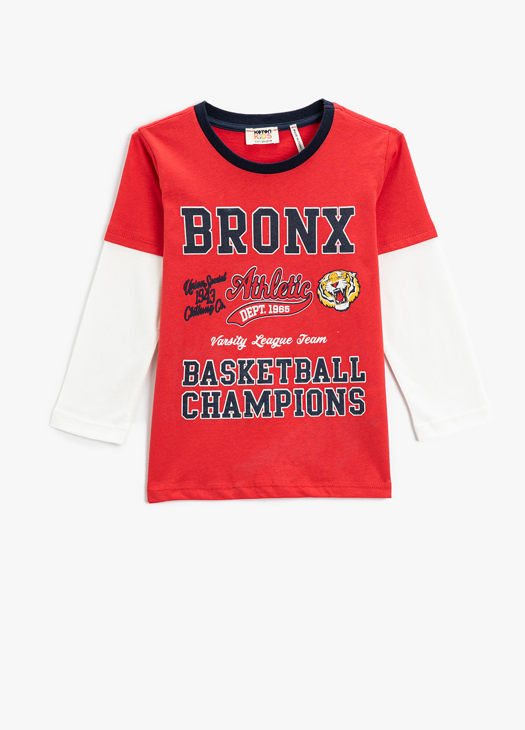 Красный демисезонный кэжуал лонгслив KOTON колор блок