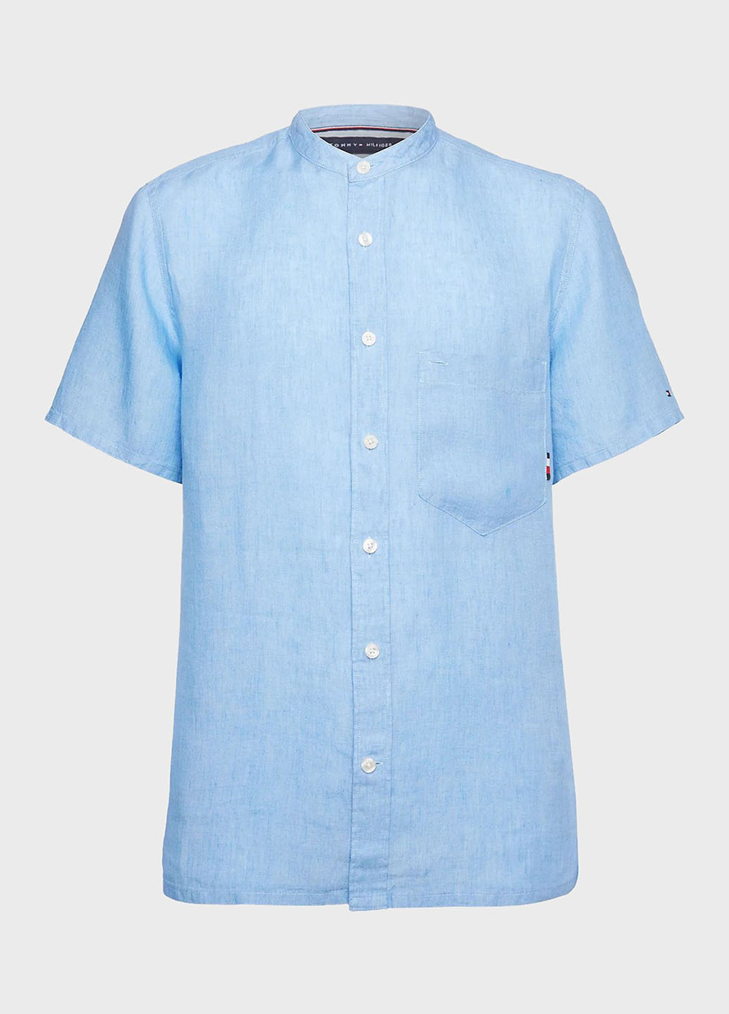 Голубой кэжуал рубашка однотонная Tommy Hilfiger