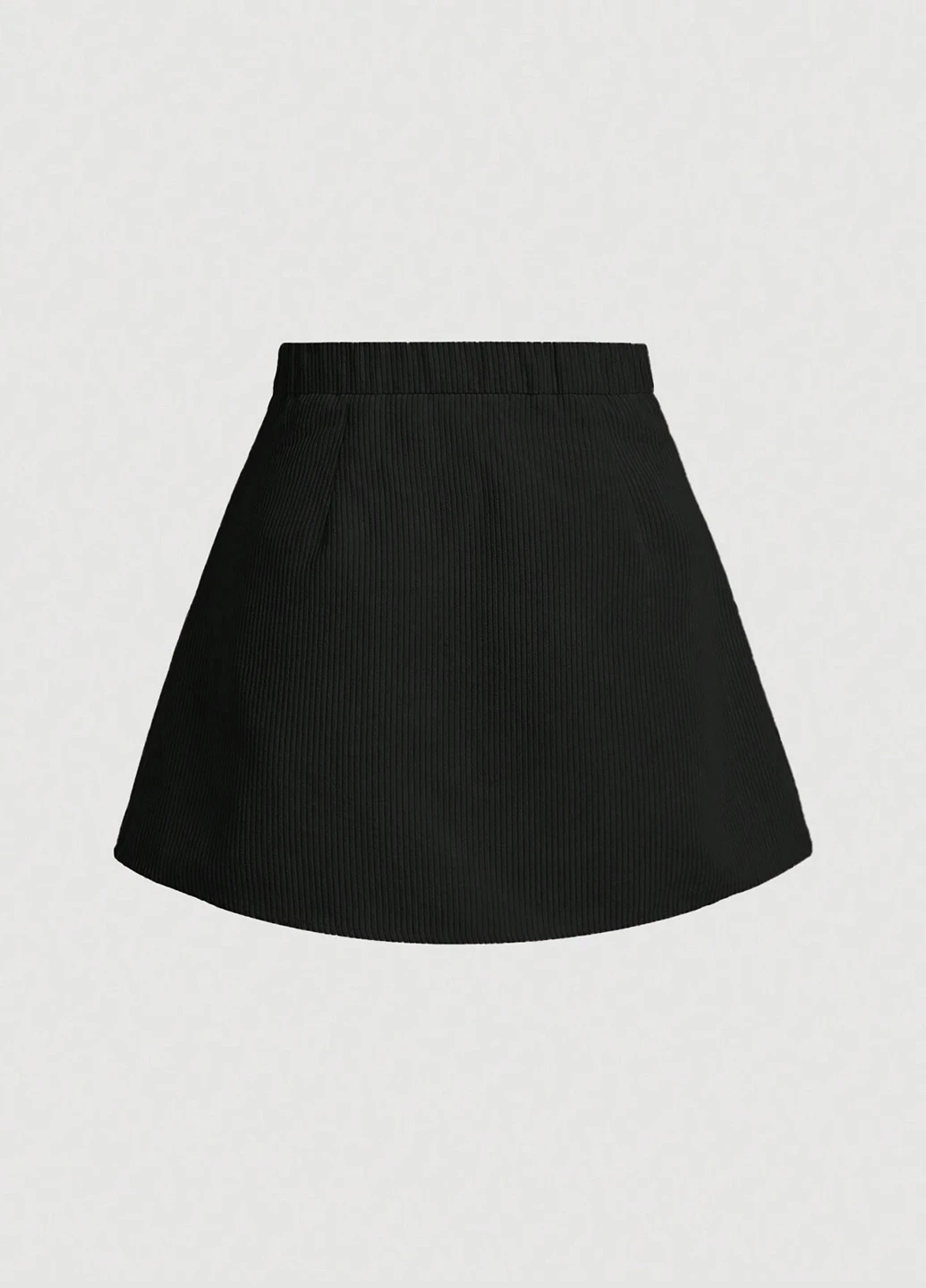 Черная кэжуал однотонная юбка SHEIN плиссе