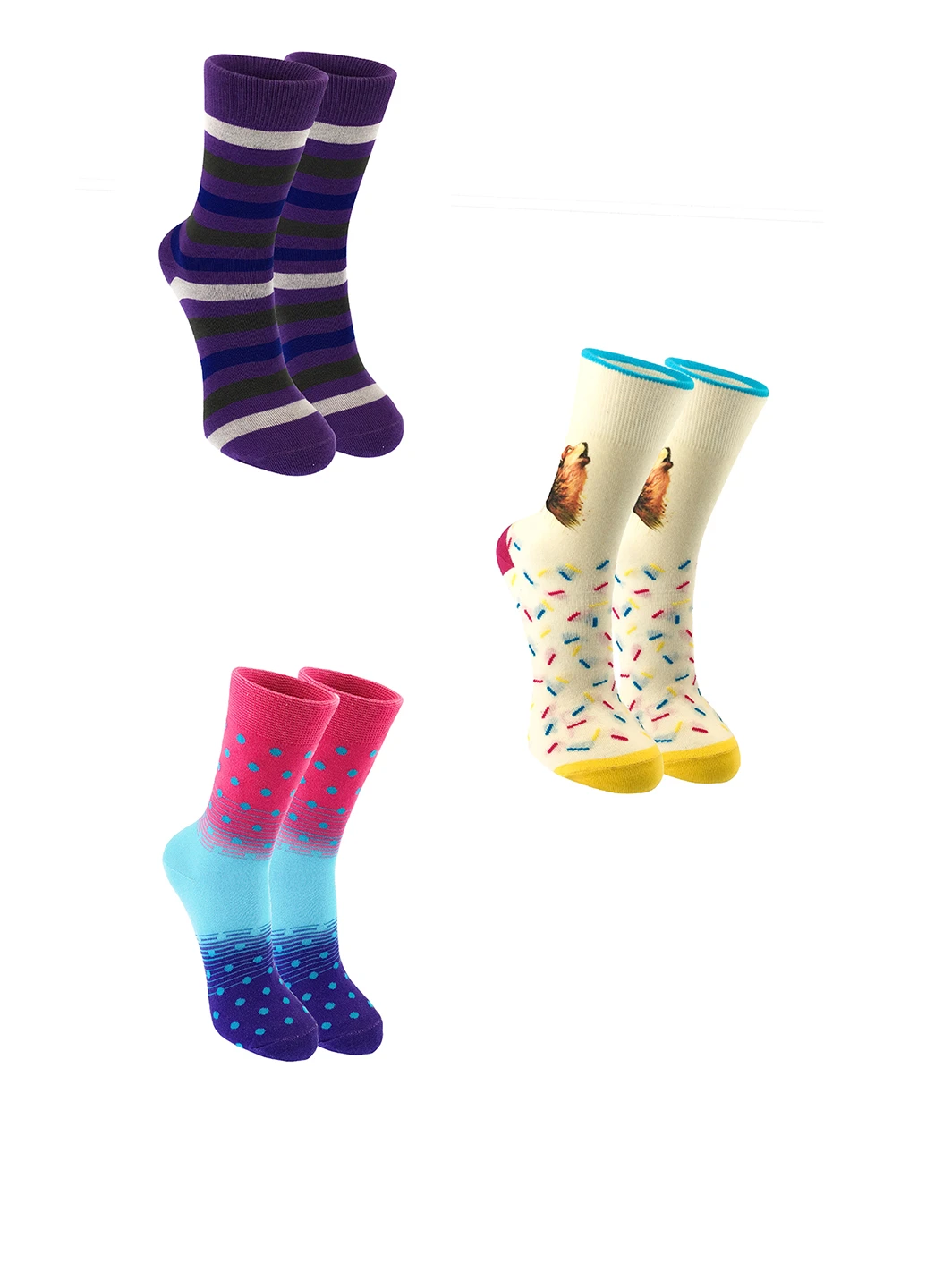 Комбіновані носки (3 пары) Mo-Ko-Ko Socks малюнки (25064161)