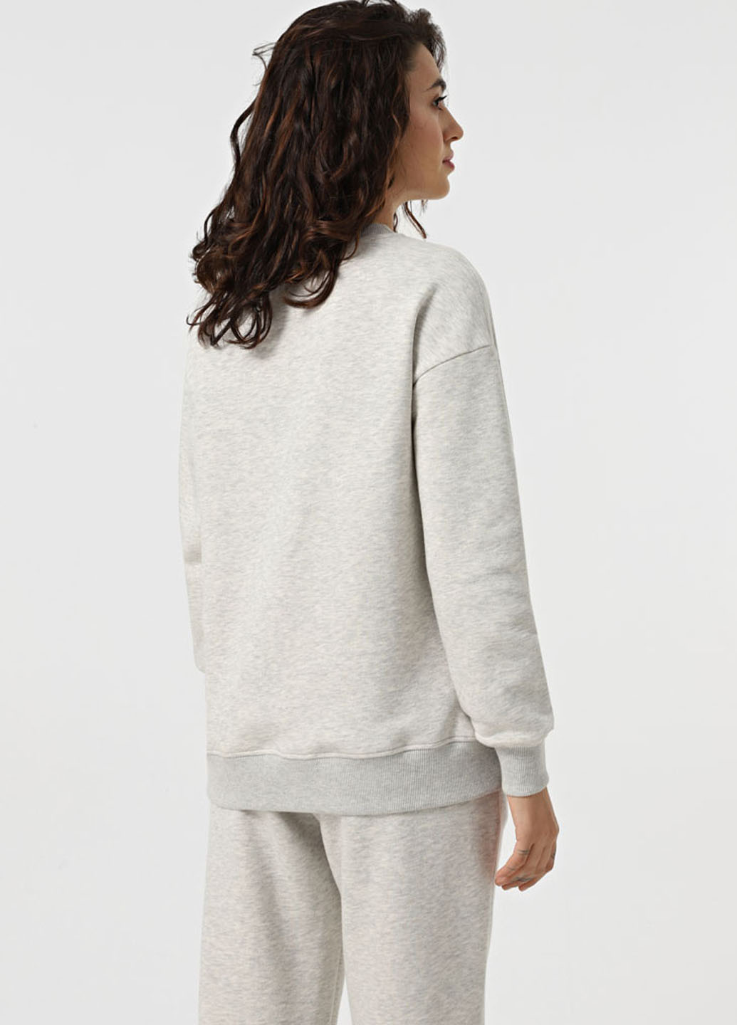 Светло-серый свитшот Promin меланж без декора (324145561)