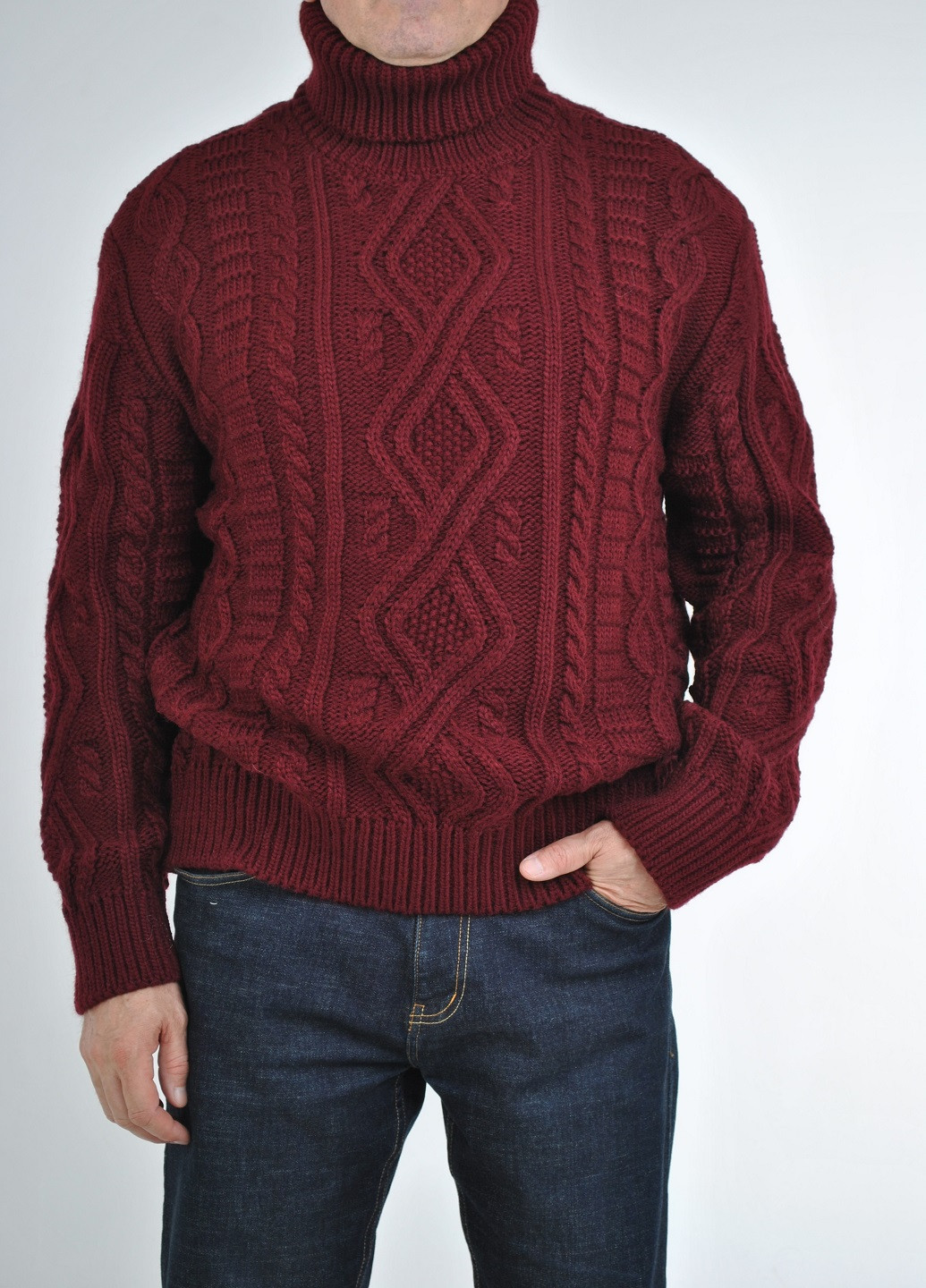 Бордовий зимовий теплий зимовий светр Berta Lucci