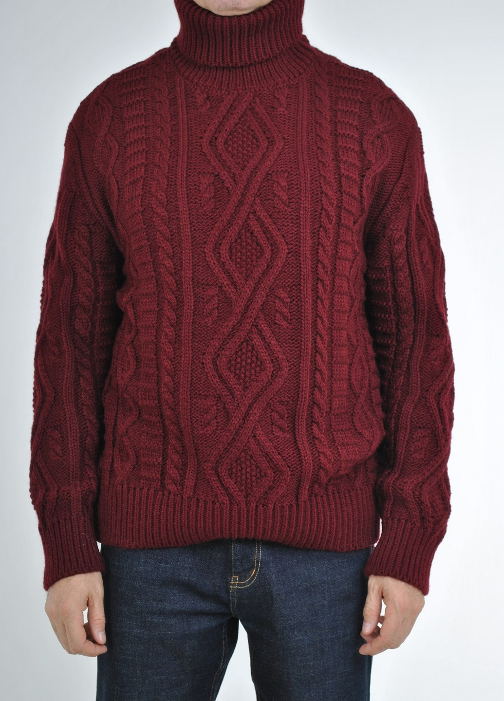 Бордовый зимний теплый зимний свитер Berta Lucci