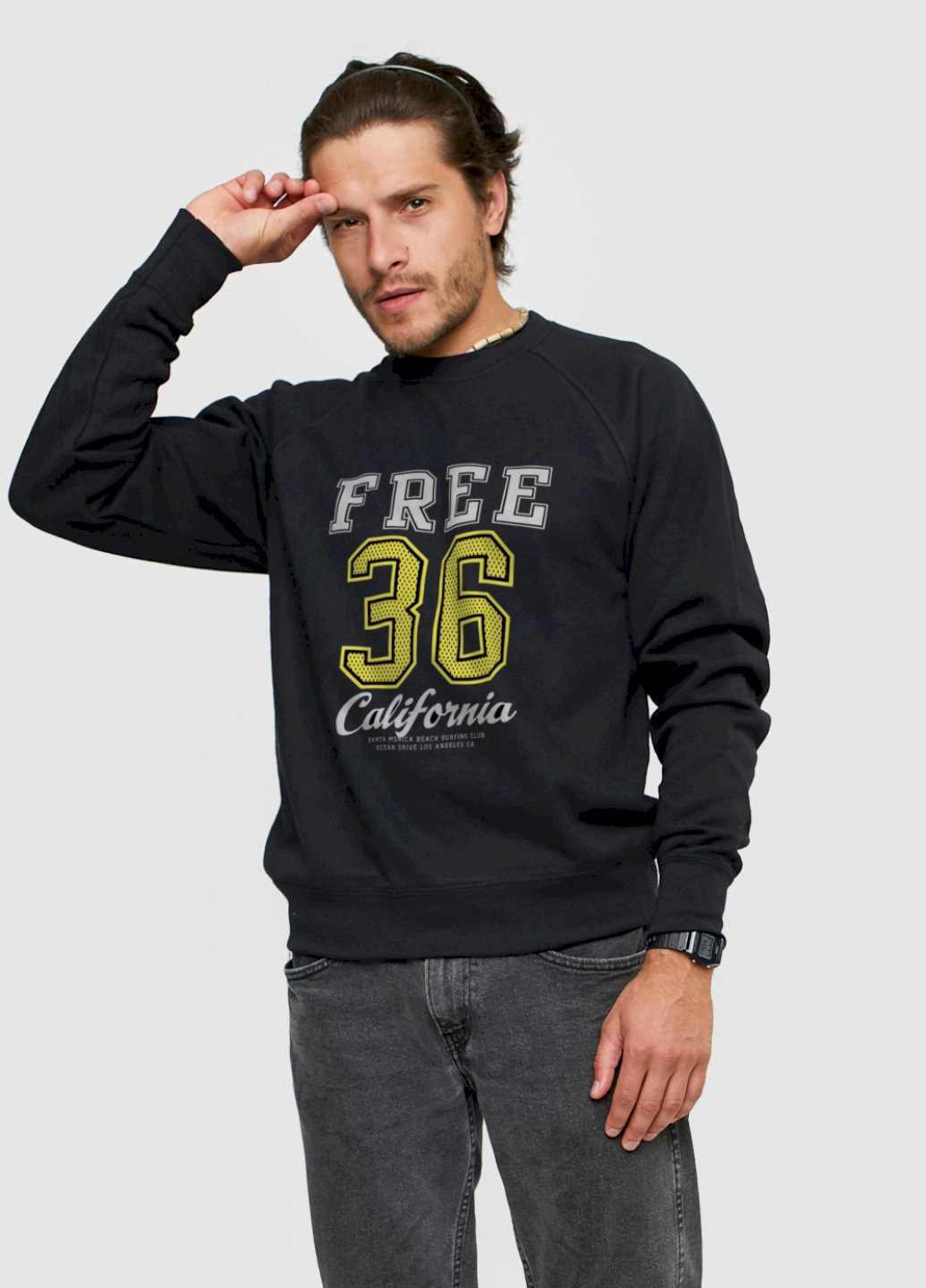 Черный свитшот мужской YAPPI рисунок (250563974)